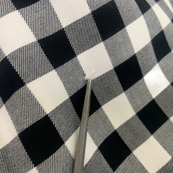 J Jill Womens Gingham Buffalo Check plaid Shirt Dress Sz XS Black White Pockets - Picture 5 of 8